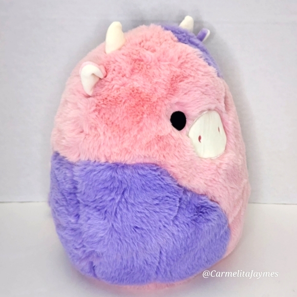 PATTY 🐮 HTF Pink & Purple Cow FuzzAMallow Original Squishmallow - Kelly Toy NWT - Picture 6 of 8